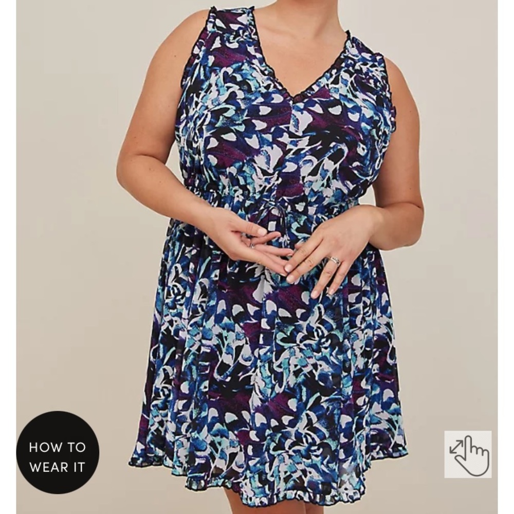 MINI CHIFFON RUFFLE DRESS